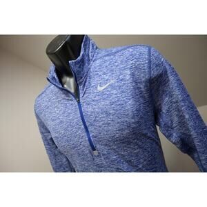 Nike Running 1/4 Zip Neck Jacket Sweatshirt Dri Fit Blue Athletic Mens Small